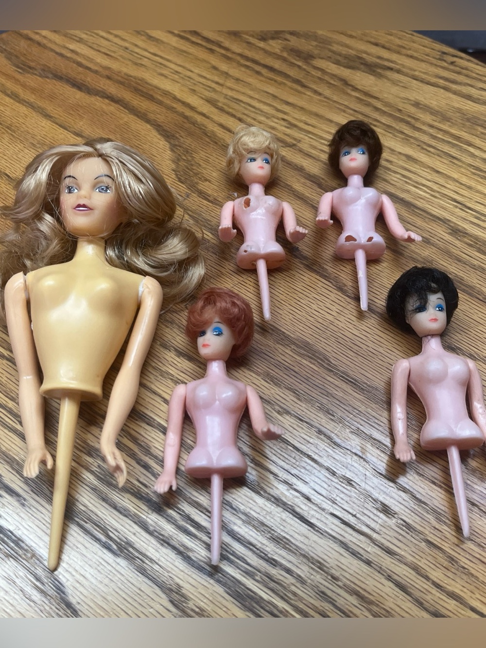 Vintage doll cake toppers 70s